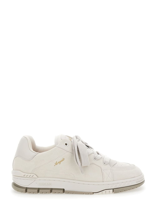 Photo: Axel Arigato area Haze Beige Low Top Sneakers With Laminated Leather In Suede Blend Man