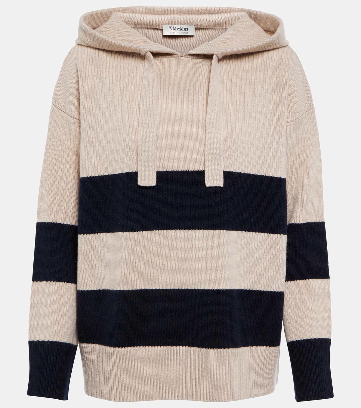 'S Max Mara Striped wool and cashmere hoodie
