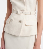 Self-Portrait Bouclé peplum and georgette gown