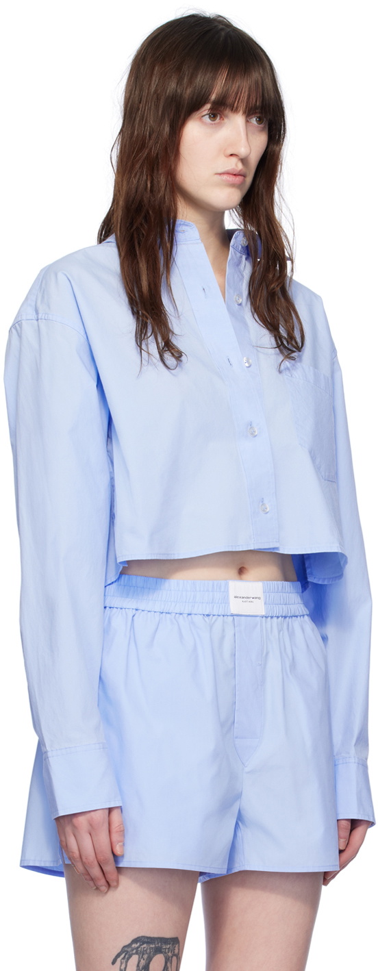 alexanderwang.t Blue Cropped Shirt