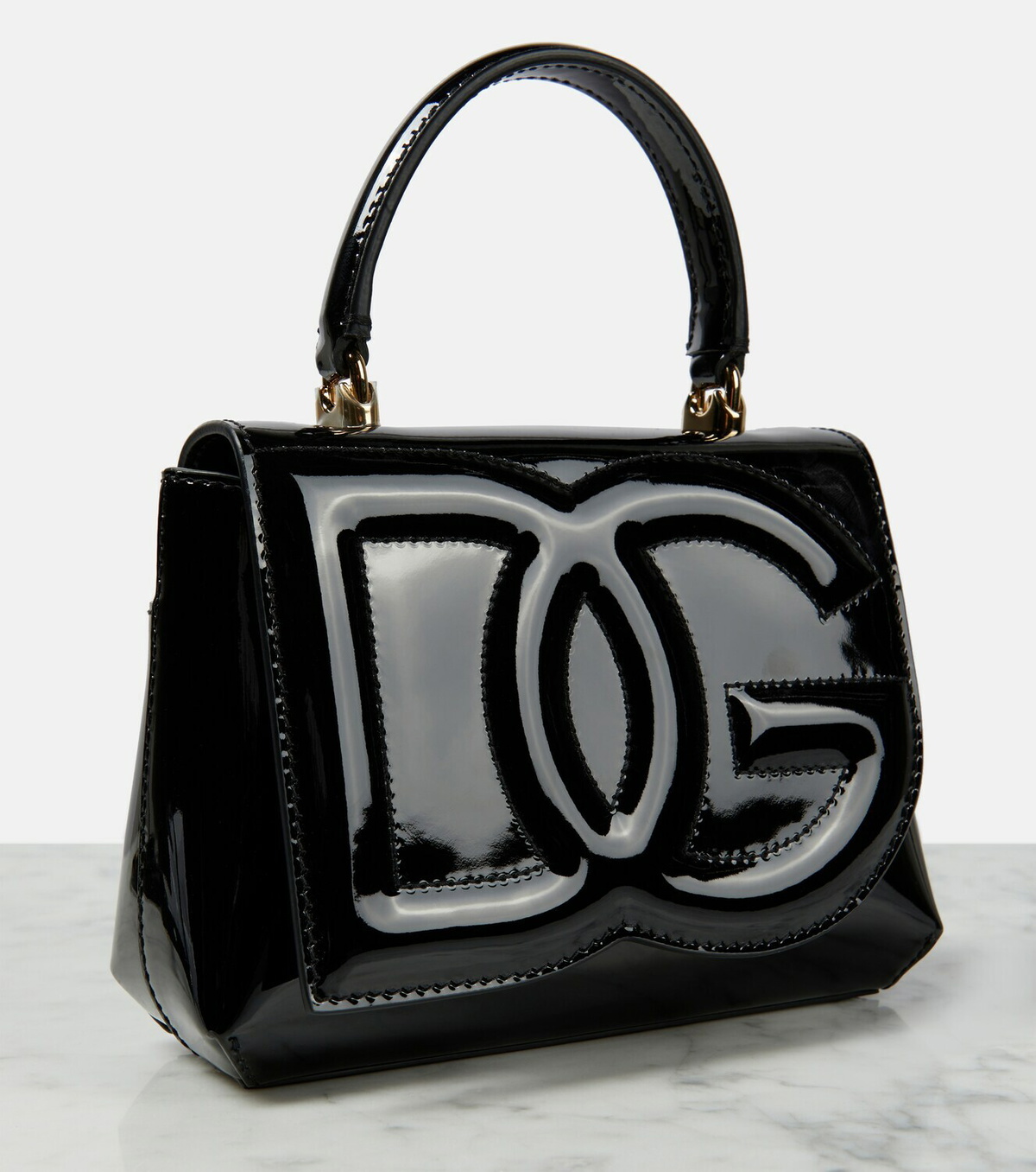 Dolce&Gabbana DG Logo Small patent leather tote bag