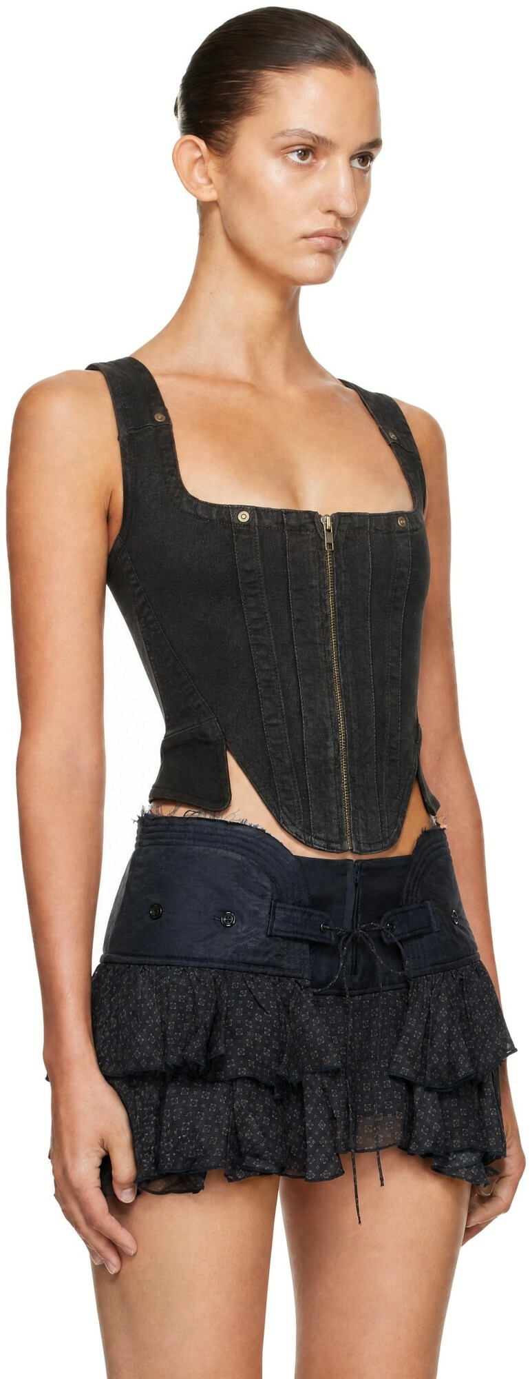 KNWLS Brown Alice Bustier Top