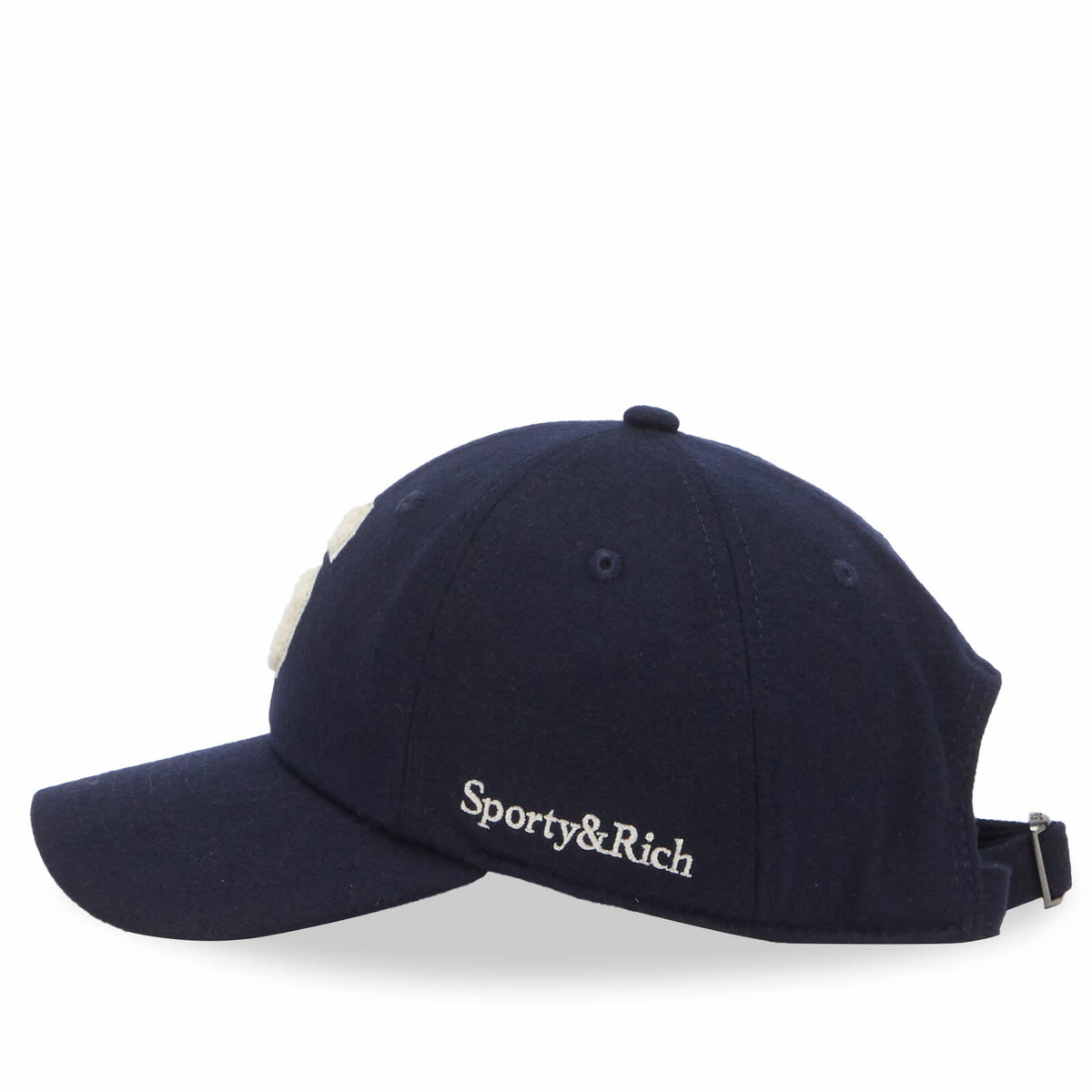 Sporty & Rich Women's Boucle S Wool Hat in Navy Cream 