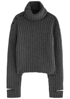 Helmut Lang Ribbed Wool-blend Jumper Charcoal