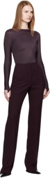 Mugler Burgundy Shoulder Logo Bodysuit