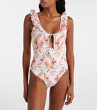 Etro Ruffled paisley swimsuit