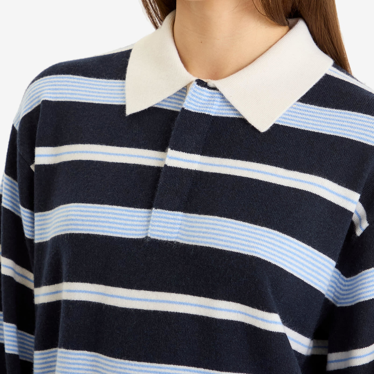 GUEST IN RESIDENCE Women's Striped Rugby in Midnight Combo