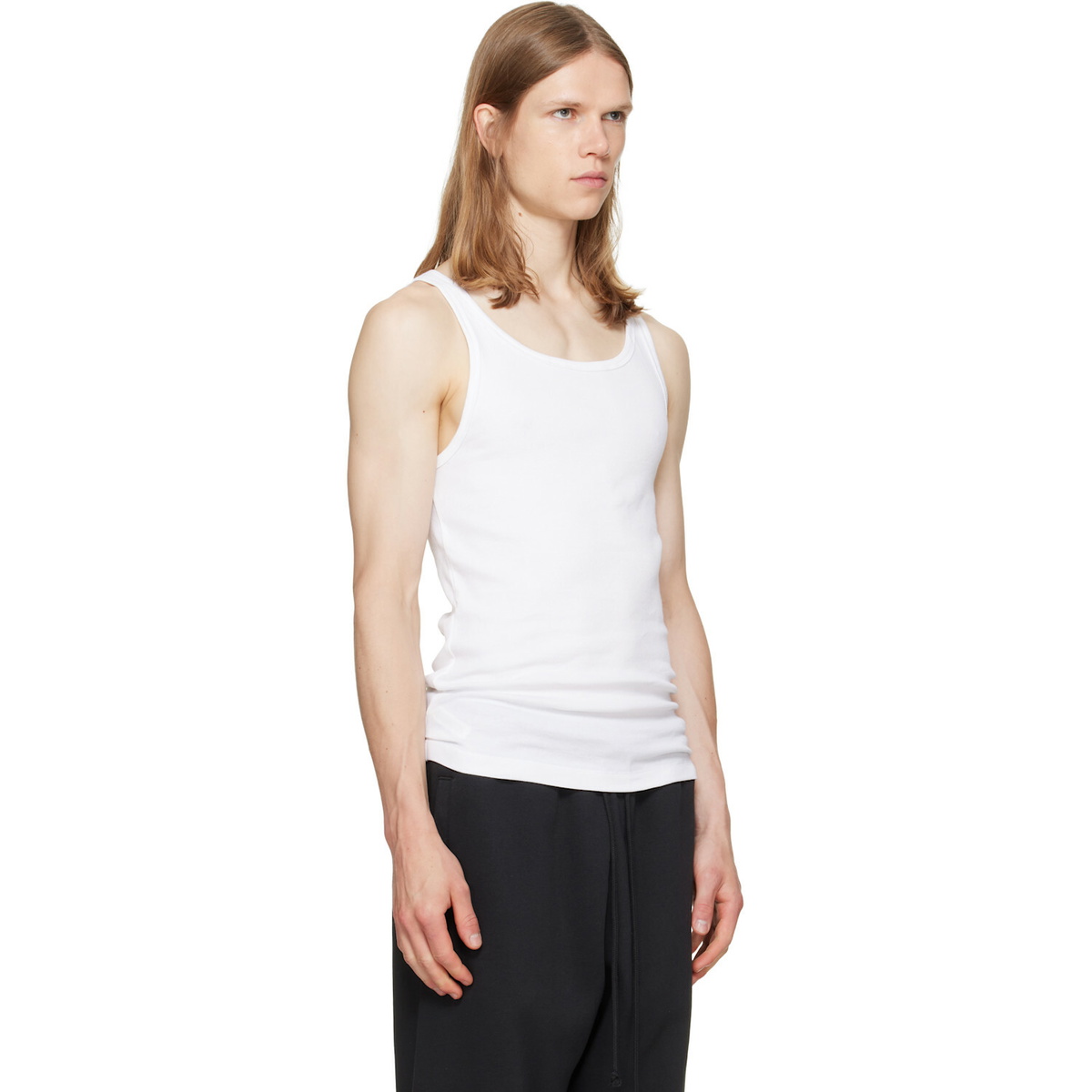 SKIMS Three-Pack White SKIMS Cotton Rib Tank Tops