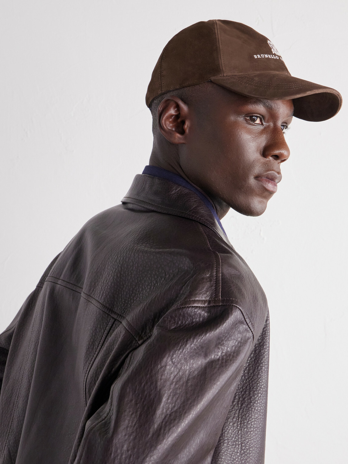 Brunello Cucinelli - Logo-Embroidered Suede Cap - Brown