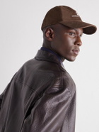 Brunello Cucinelli - Logo-Embroidered Suede Cap - Brown