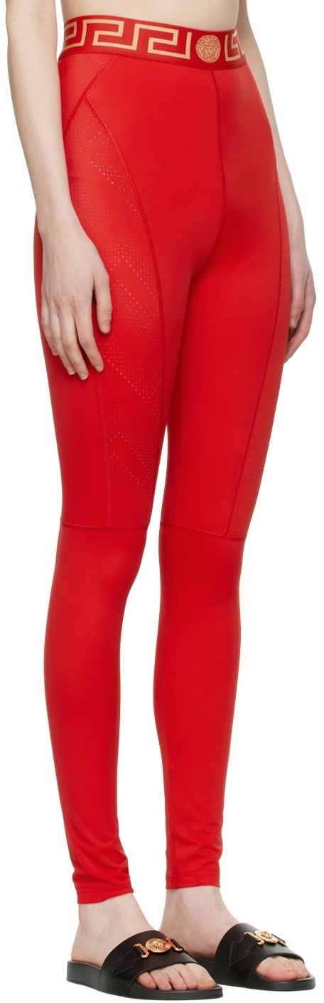 Versace Greca-pattern high-waisted leggings