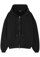 God Made Logo-embroidered Hooded Cotton Sweatshirt Black