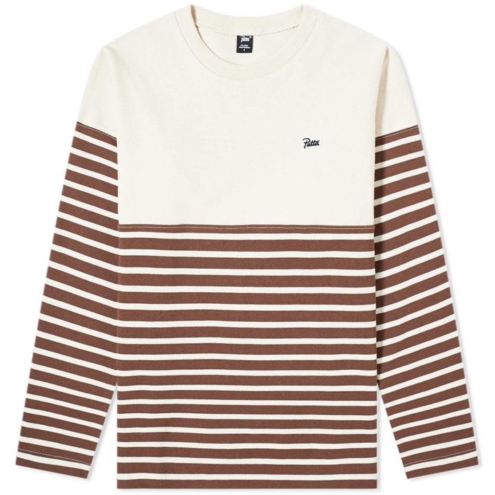 Photo: Patta Long Sleeve Stripe Tee Shaved Chocolate