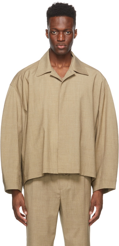 Photo: LE17SEPTEMBRE Beige Volume Shirt Jacket