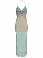 SELF-PORTRAIT - Hotfix Fishnet Cowl Neck Maxi Dress