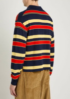 JW Anderson Striped Knit Polo Shirt Navy