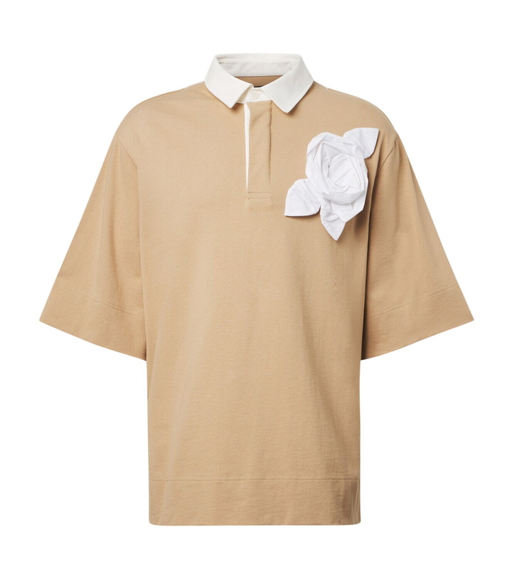 Photo: Simone Rocha Floral-appliqué cotton jersey polo shirt