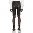 adidas Originals by Alexander Wang Black Faux-Leather Shorts