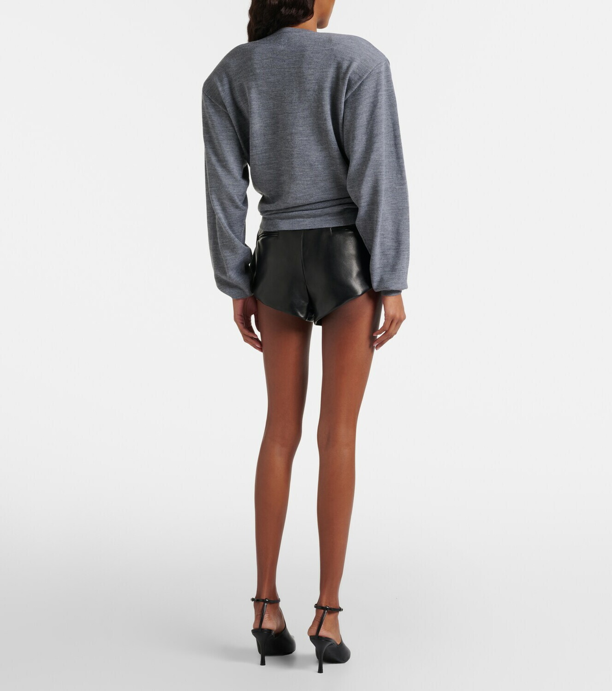 Magda Butrym Belted high-rise leather micro shorts