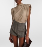Mugler Draped jersey top