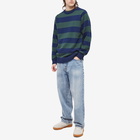 Tired Skateboards Men's Jolt Striped Crew Knit in Green