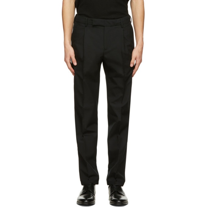 Photo: Dunhill Black Wool Single Pleat Trousers