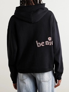 ERL - Appliquéd Cotton-Jersey Hoodie - Black