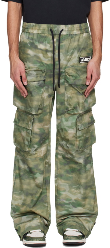 Photo: AMIRI Green Camo Multi Pocket Cargo Pants