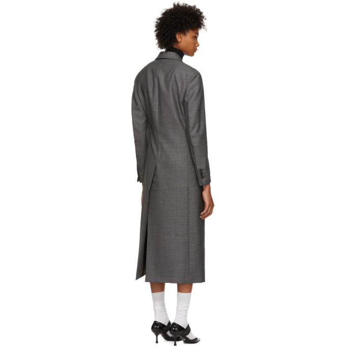 PRADA ダークグレー ロングコート Slate Gray Double-breasted Double Cashwool Coat | PRADA - United