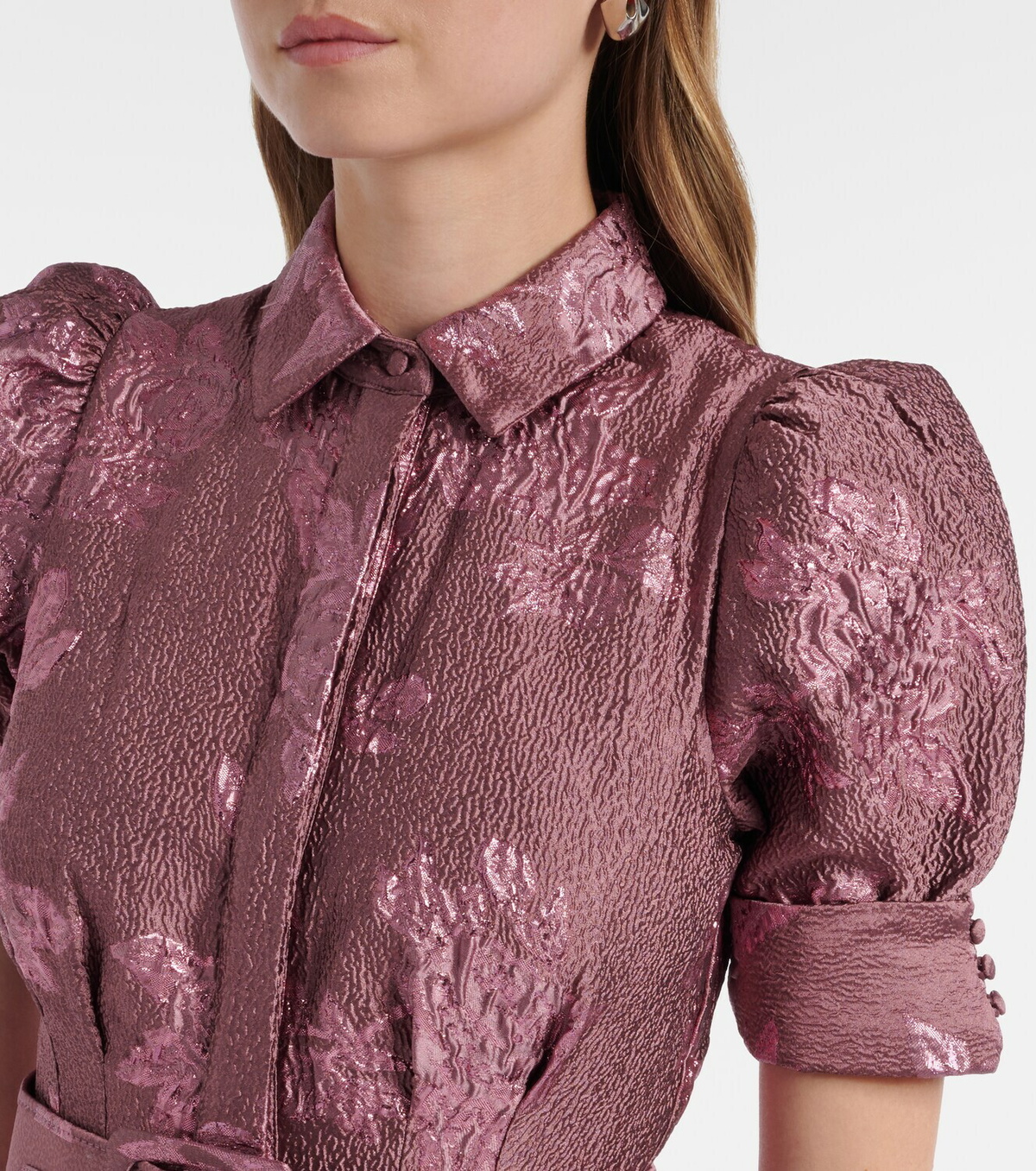 Rebecca Vallance Annette Button belted brocade gown