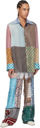 Marine Serre Multicolor Regenerated Silk Scarves Drawstring Sweatpants