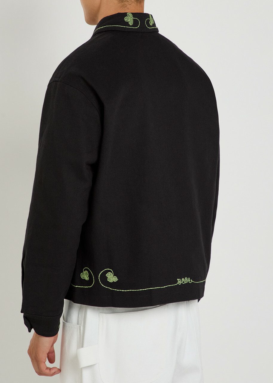 Bode Lucky Draw Embroidered Twill Jacket Black