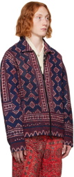 Karu Research Indigo Embroidered Jacket