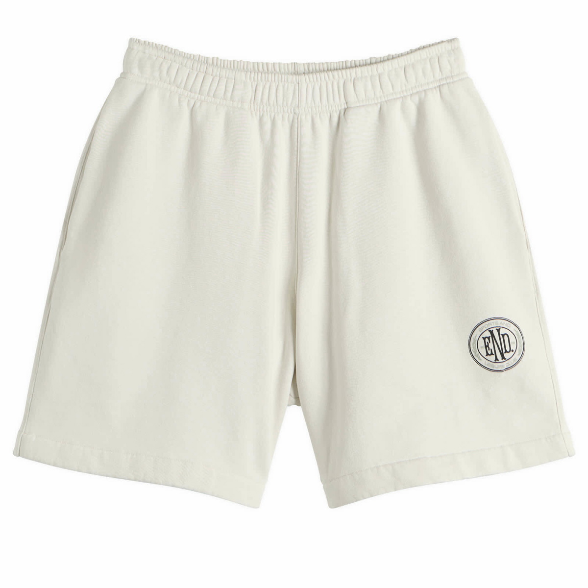 END. Men's Drawstring Sweat Short in Smoke White