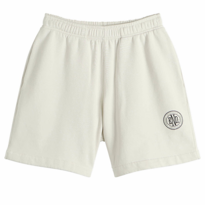 Photo: END. Men's Drawstring Sweat Short in Smoke White