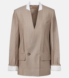 Victoria Beckham Herringbone virgin wool blazer