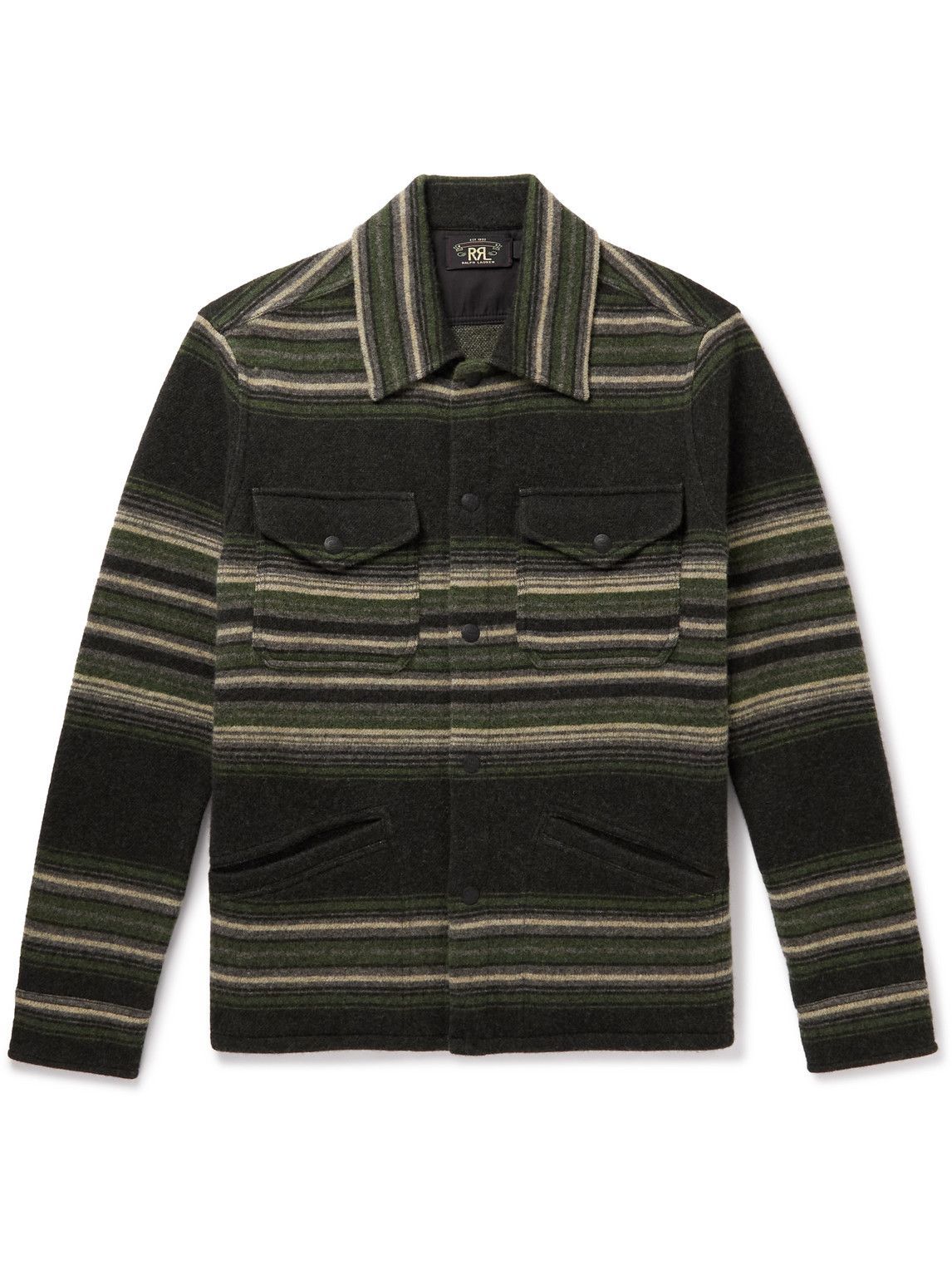 RRL - Striped Wool and Cashmere-Blend Jacquard Shirt Jacket