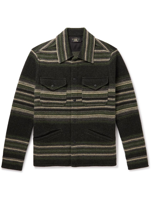 Photo: RRL - Striped Wool and Cashmere-Blend Jacquard Shirt Jacket - Green