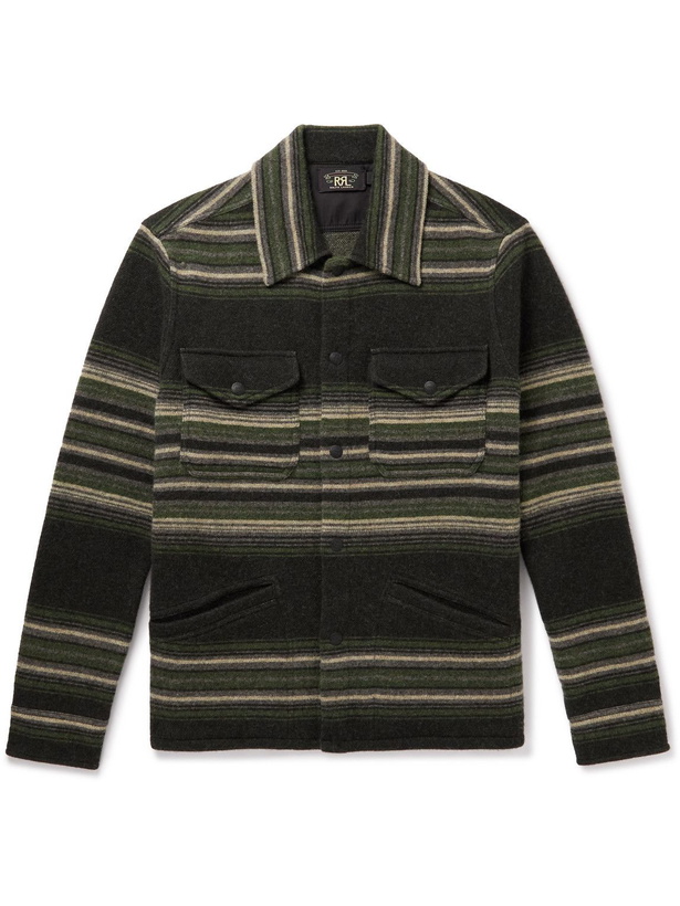 Photo: RRL - Striped Wool and Cashmere-Blend Jacquard Shirt Jacket - Green