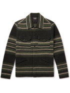 RRL - Striped Wool and Cashmere-Blend Jacquard Shirt Jacket - Green