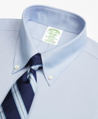 Brooks Brothers Stretch Milano Slim-Fit Dress Shirt, Non-Iron Pinpoint Button-Down Collar | Blue