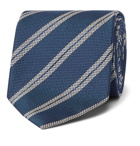 Brioni - 8cm Striped Silk-Jacquard Tie - Blue