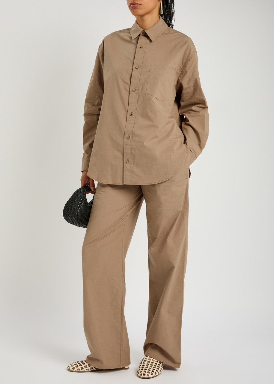 Matteau Drawcord Cotton-poplin Trousers Stone