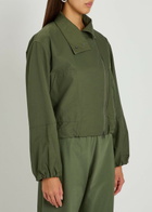 Vince Sculpted Cotton-blend Poplin Jacket Khaki