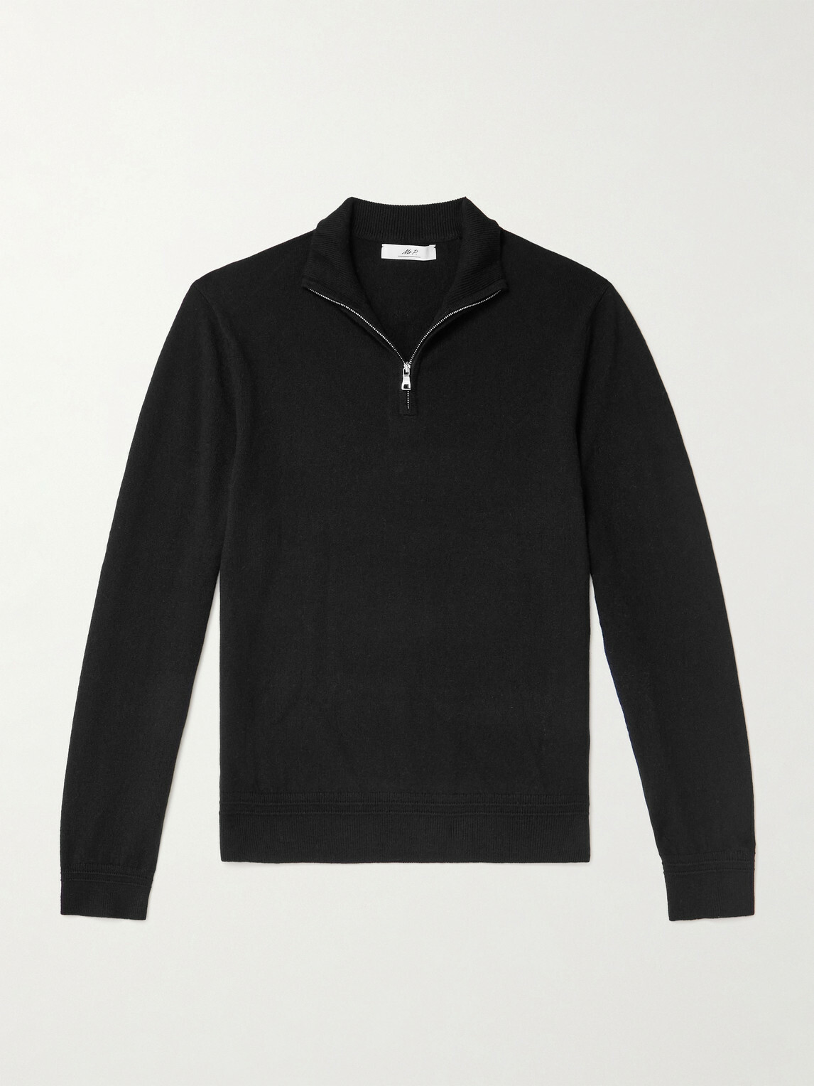 Mr P. - James Cashmere Half-Zip Sweater - Black