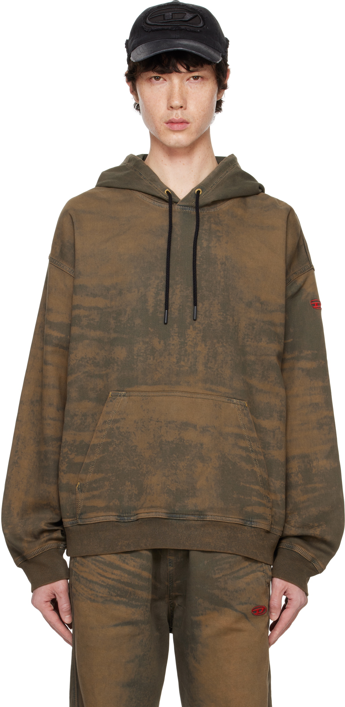 Diesel Brown D-Um-Rib-S1 Track Hoodie Diesel