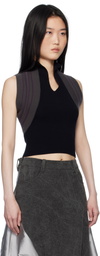 Paula Canovas Del Vas Grey & Black Knit Halter Polo