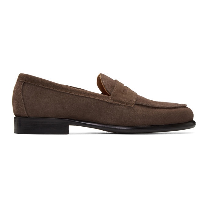 Photo: Officine Generale Brown Suede Mika Penny Loafers