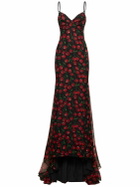 DOLCE & GABBANA - Cherry Printed Silk Chiffon Gown