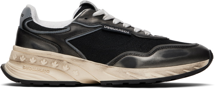 Photo: Dsquared2 Black & Silver Sprinter Sneakers